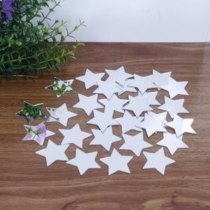 50pcs/set Decorative Star Design Mirror Wall Sticker For Home Decor
